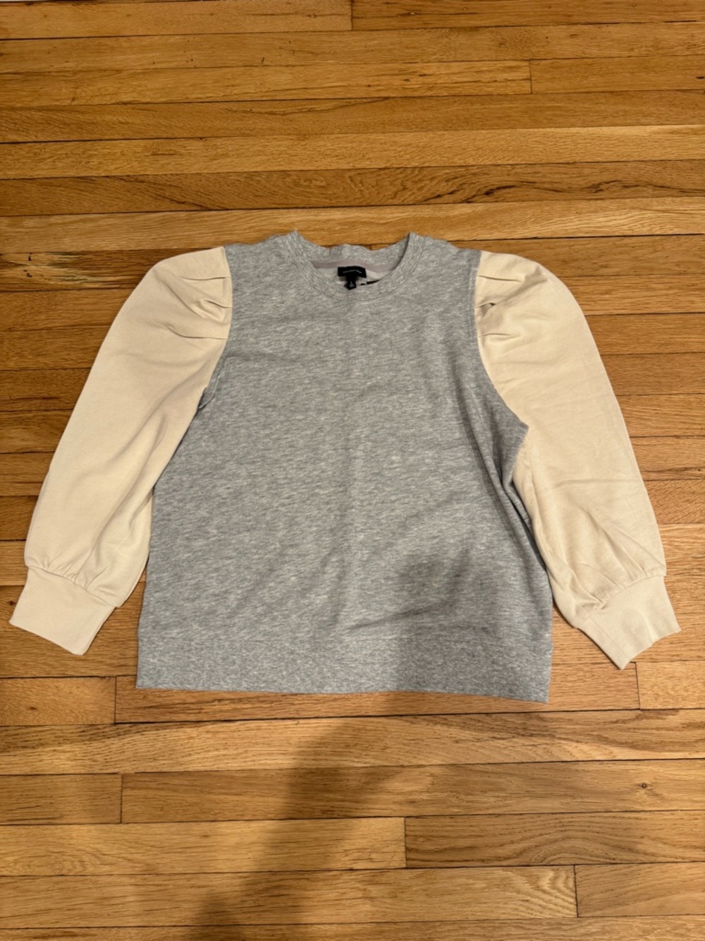 Who What Wear Women Two-Tone Crewneck Top - Gray & Cream NWT